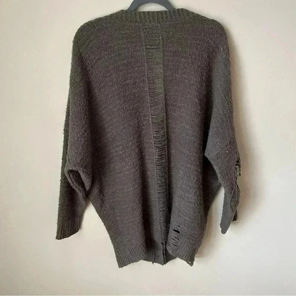 Urban Outfitters Pins & Needles Dark Grey Distressed Chunky Knot Cardigan Small - Picture 5 of 6